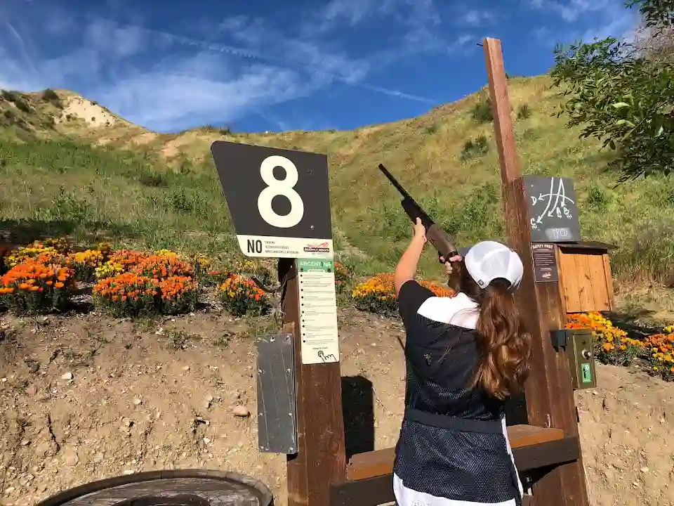 Outdoor clay shooting station at Moore and Moore
